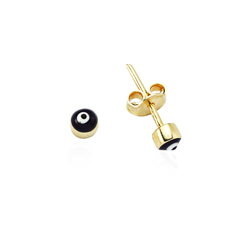 Glorria 14k Solid Gold Evil Eye Earring