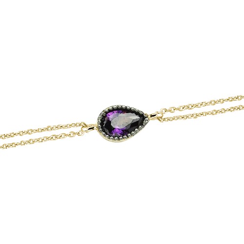 Glorria 14k Solid Gold Drop Bracelet Glorria 14k Solid Gold Drop Bracelet