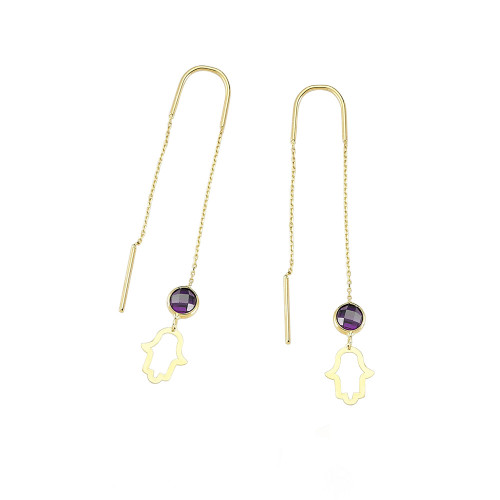 Glorria 14k Solid Gold Hamsa Earring Glorria 14k Solid Gold Hamsa Earring