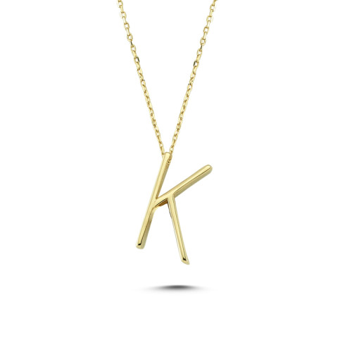 Glorria 14k Solid Gold 3D K Letter Necklace Glorria 14k Solid Gold 3D K Letter Necklace