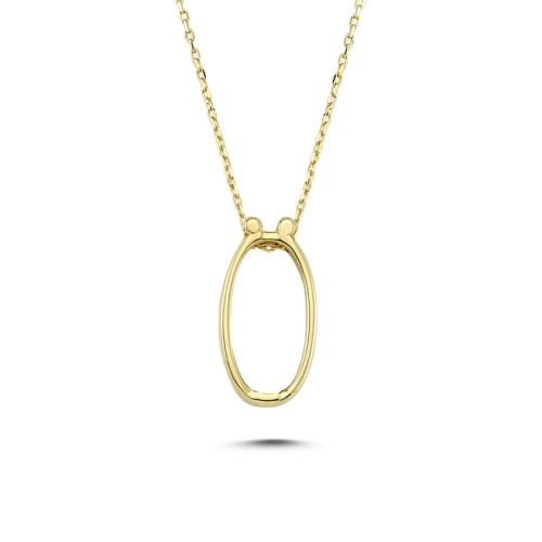Glorria 14k Solid Gold 3D Ö Letter Necklace Glorria 14k Solid Gold 3D Ö Letter Necklace