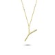 Glorria 14k Solid Gold 3D Y Letter Necklace