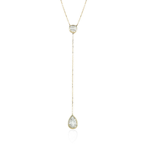 Glorria 14k Solid Gold Shake Drop Necklace