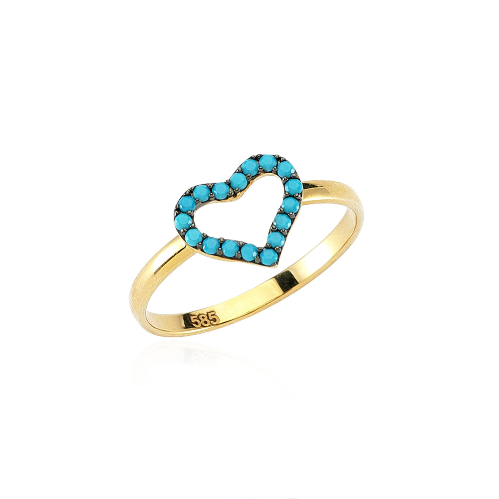 Glorria 14k Solid Gold Heart Ring