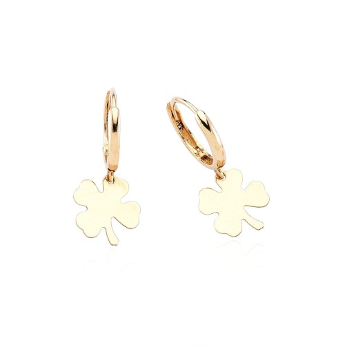 Glorria 14k Solid Gold Clover Earring Glorria 14k Solid Gold Clover Earring