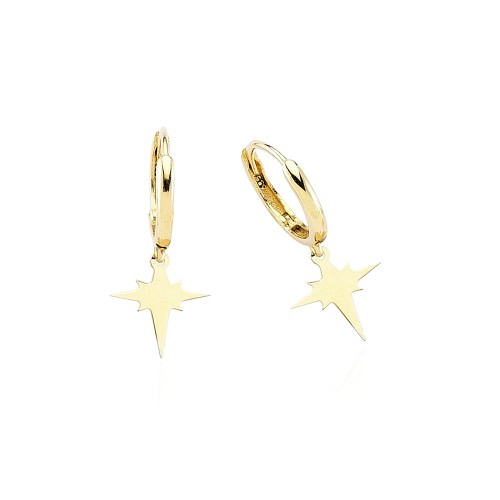 Glorria 14k Solid Gold Polar Star Earring Glorria 14k Solid Gold Polar Star Earring