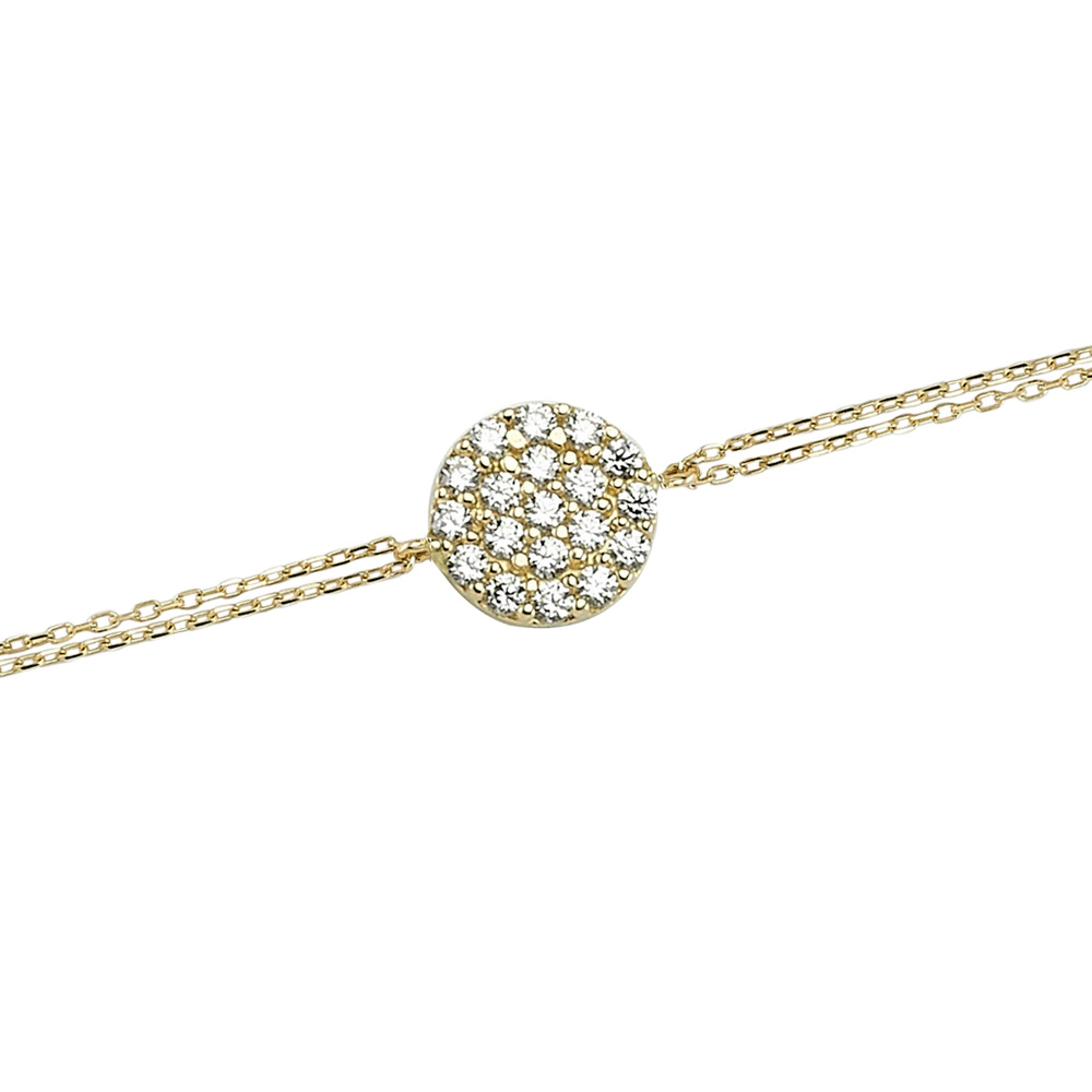 Glorria 14k Solid Gold Pave Bracelet