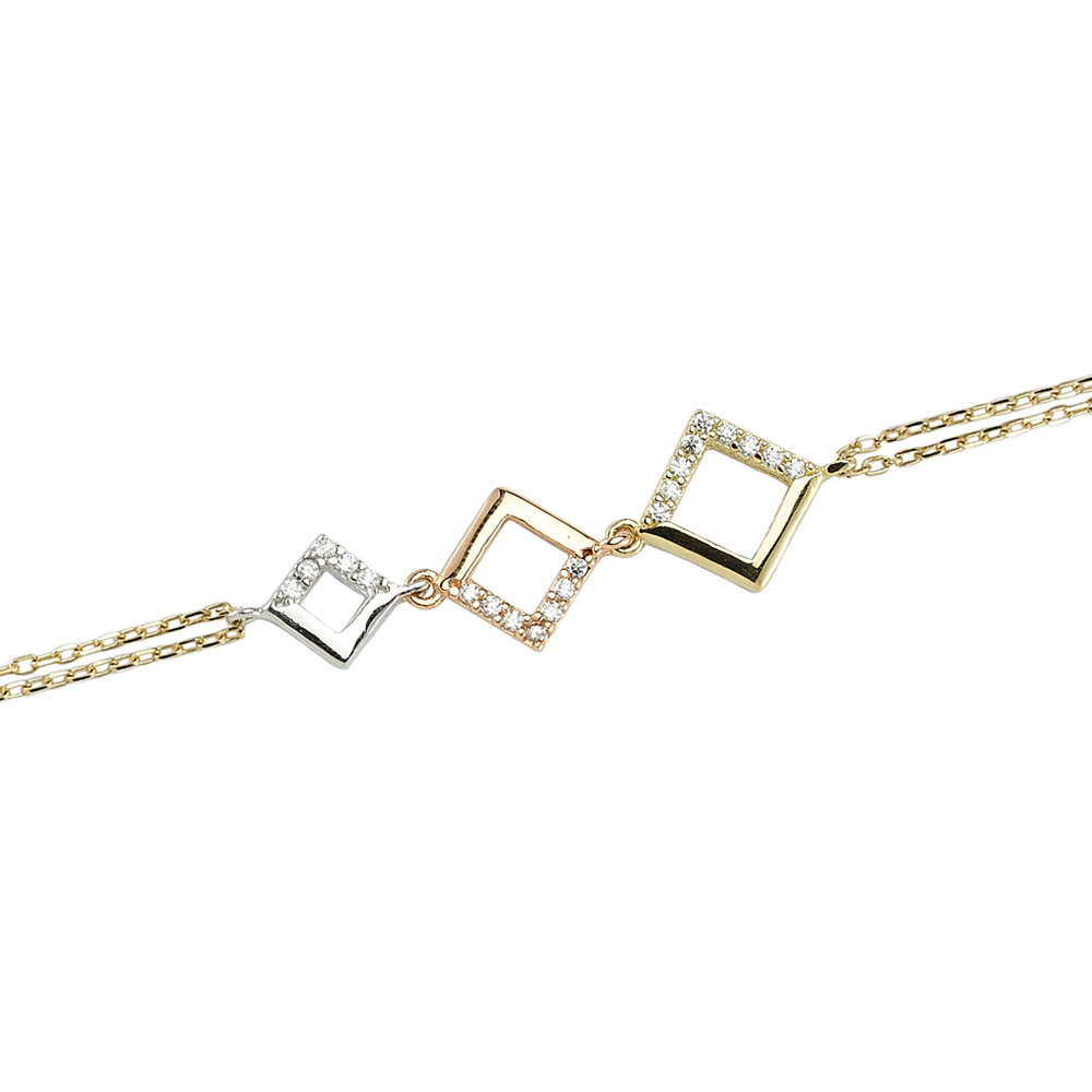Glorria 14k Solid Gold Pave Bracelet