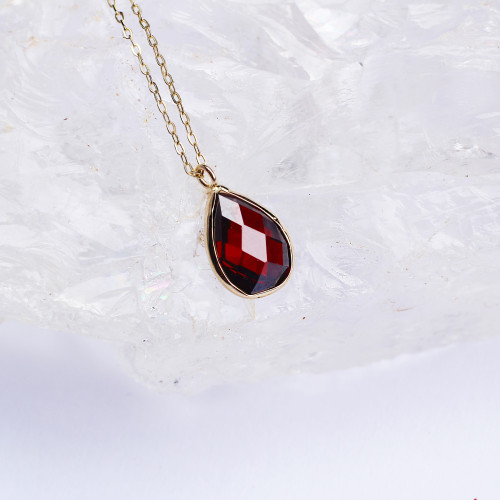 Glorria 14k Solid Gold Drop Necklace Glorria 14k Solid Gold Drop Necklace