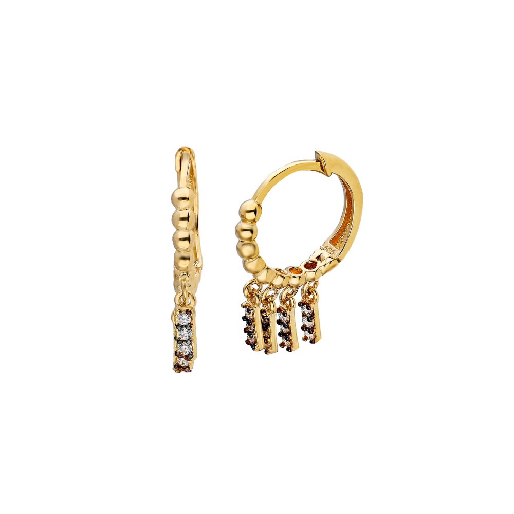 Glorria 14k Solid Gold Pave Circle Earring