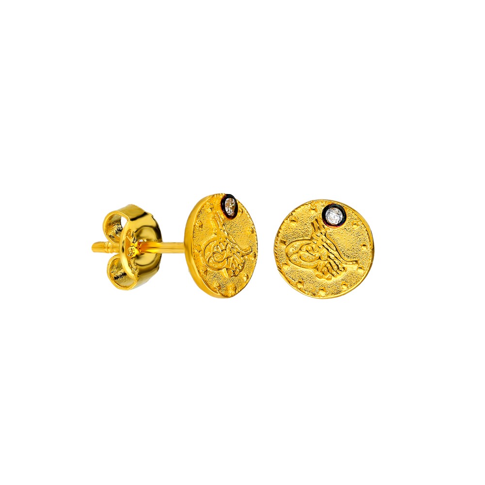 Glorria 14k Solid Gold Ottoman Signature Earring
