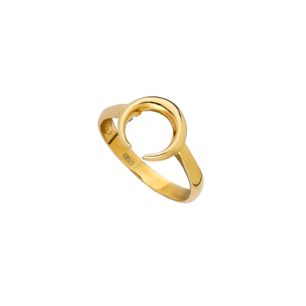 Glorria 14k Solid Gold Crescent Ring