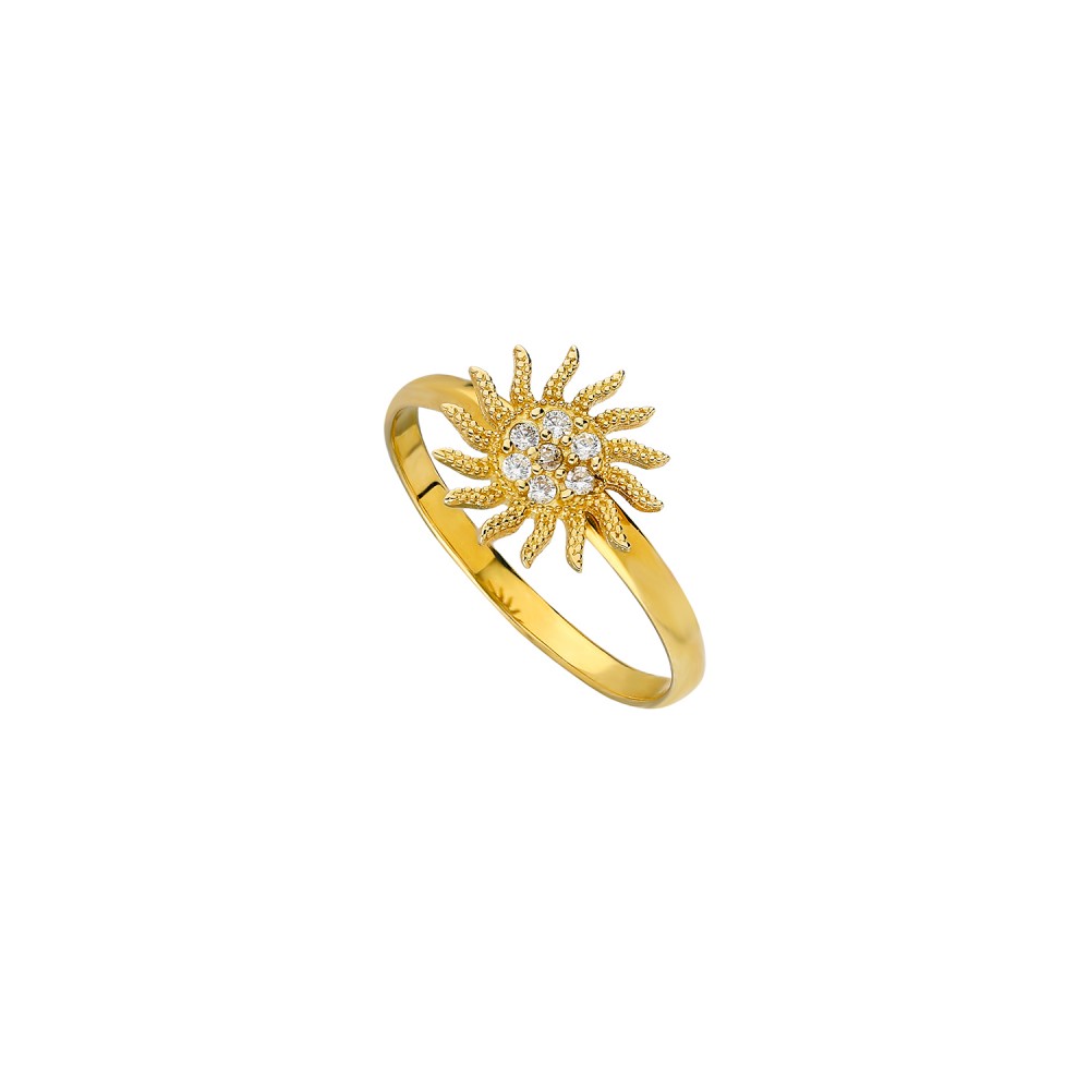 Glorria 14k Solid Gold Sun Ring