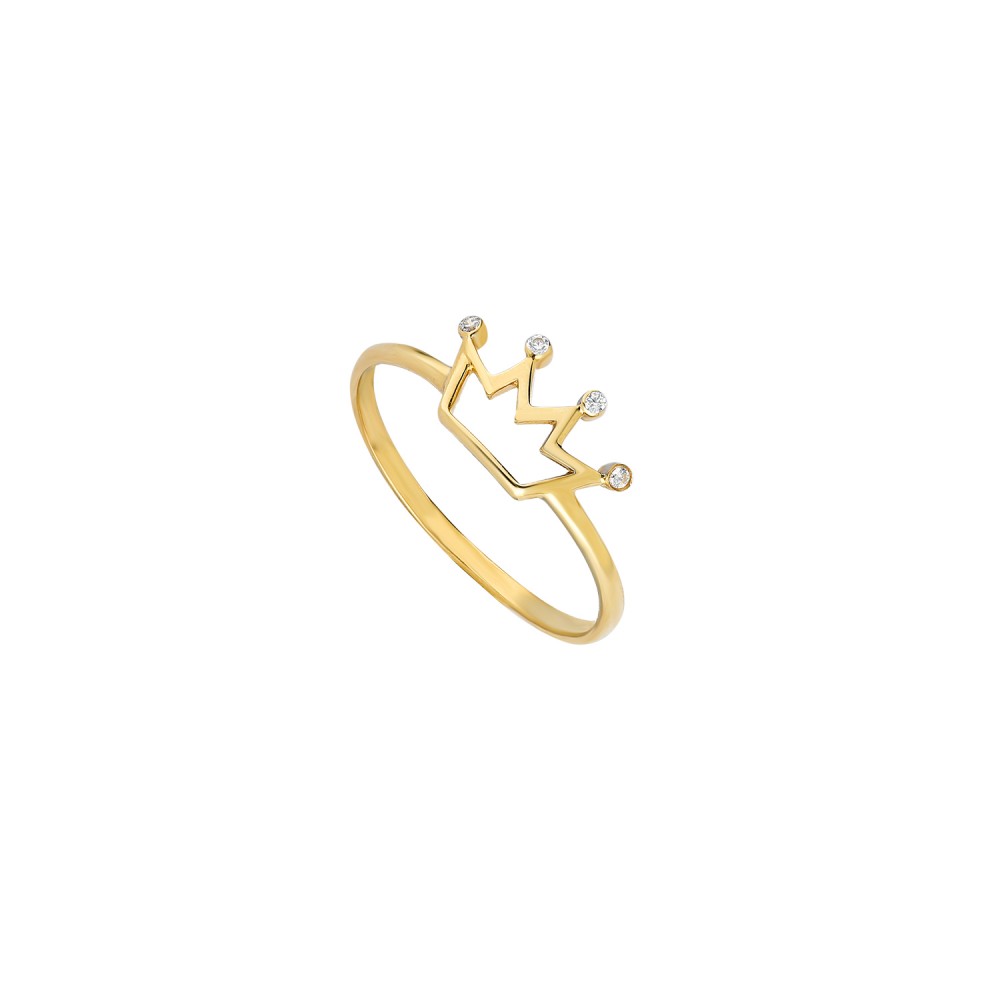 Glorria 14k Solid Gold Crown Ring
