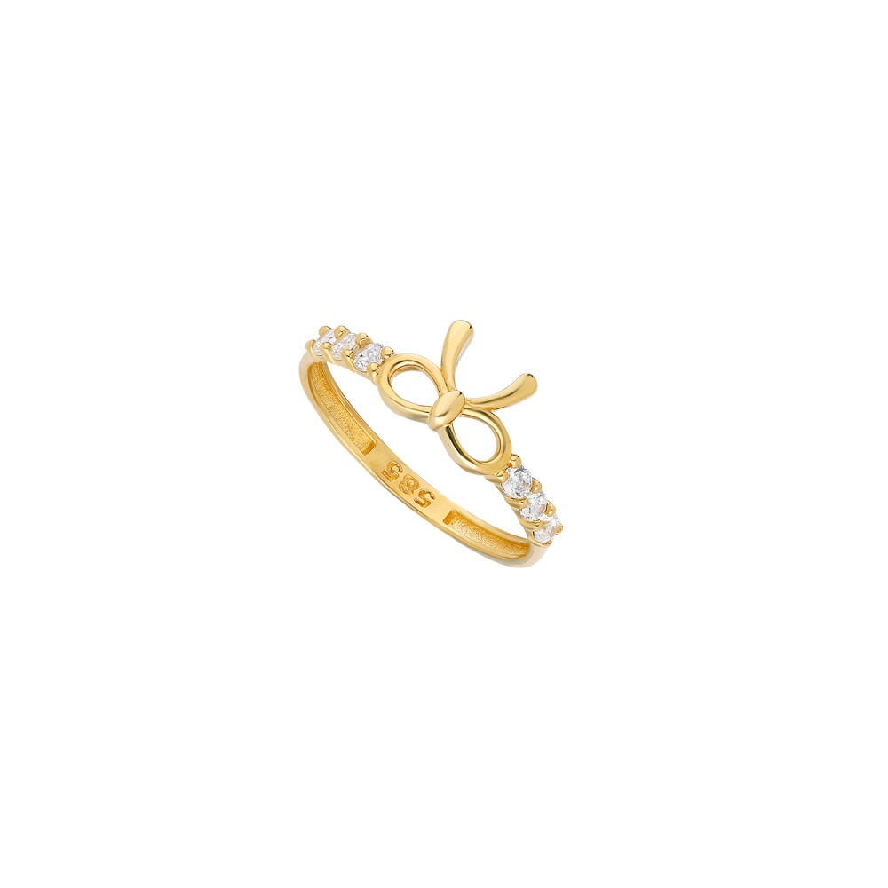 Glorria 14k Solid Gold Bow Ring
