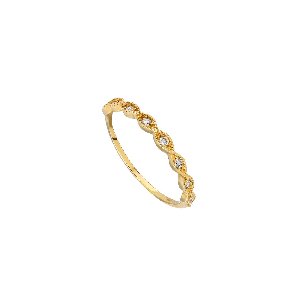 Glorria 14k Solid Gold Knit Ring
