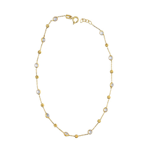 Glorria 14k Solid Gold Pave Anklet Glorria 14k Solid Gold Pave Anklet
