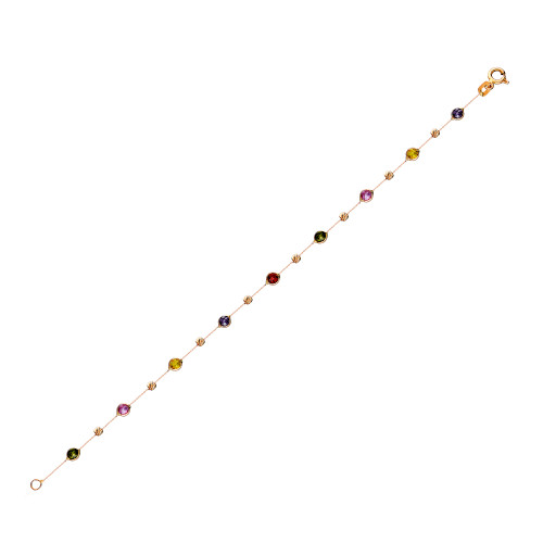 Glorria 14k Solid Gold Colored Pave Bracelet Glorria 14k Solid Gold Colored Pave Bracelet