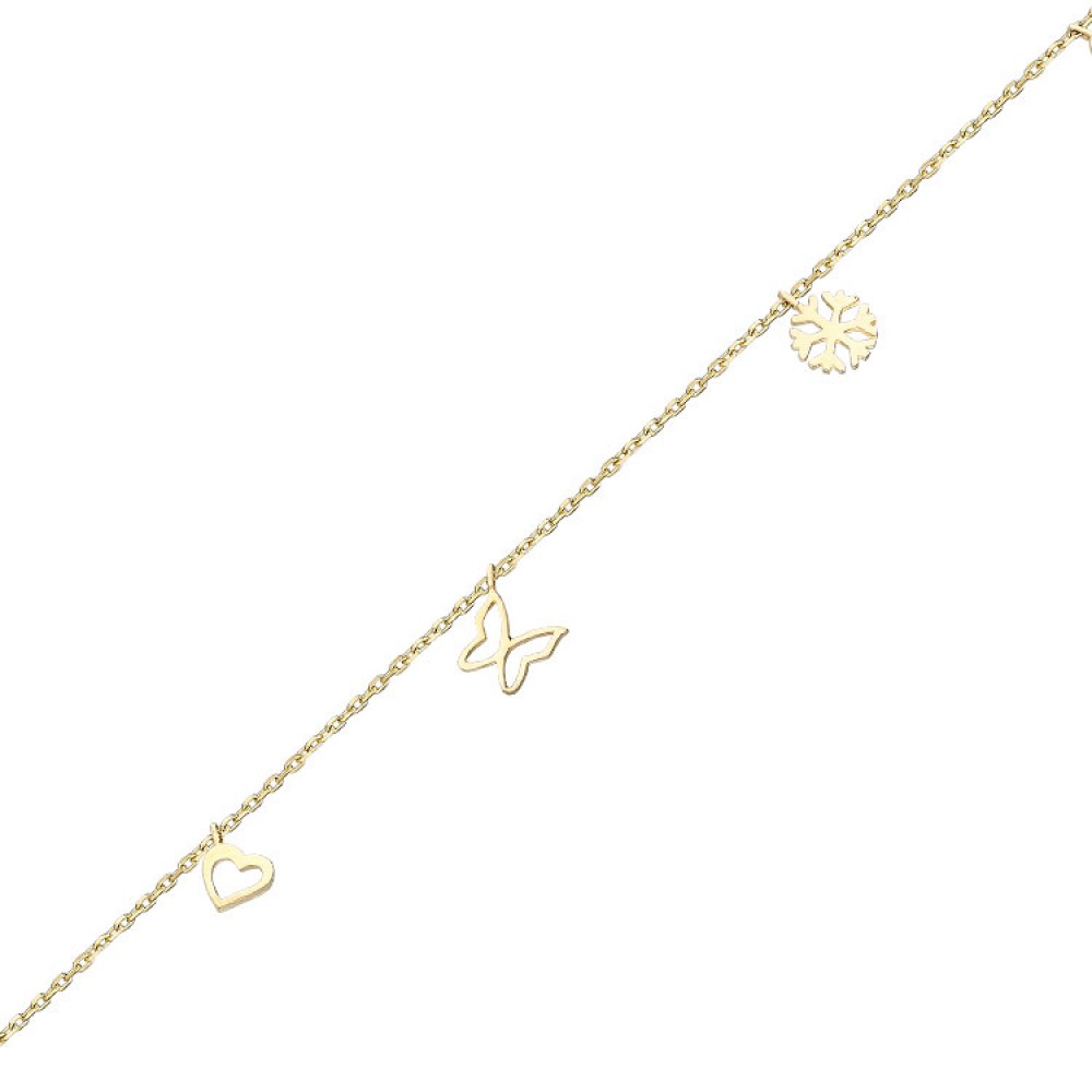 Glorria 14k Solid Gold Luck Bracelet