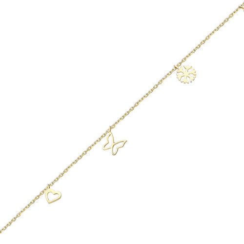 Glorria 14k Solid Gold Luck Bracelet Glorria 14k Solid Gold Luck Bracelet