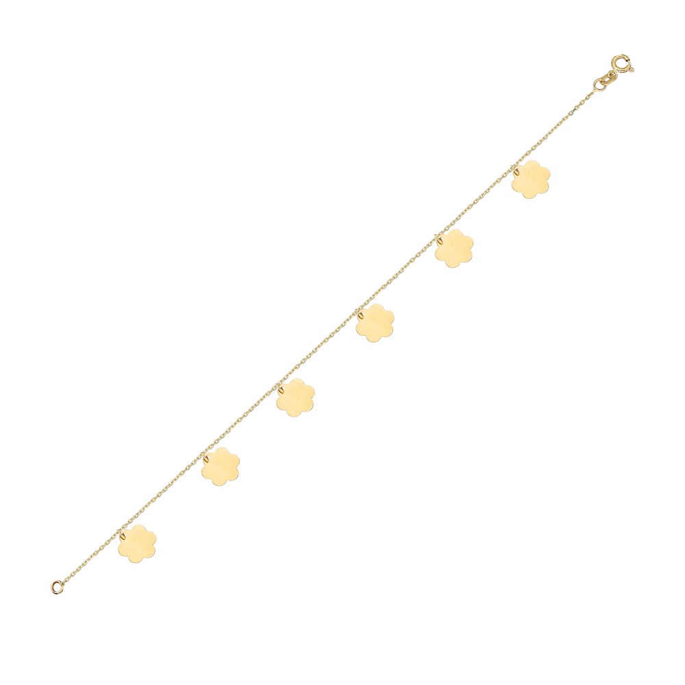 Glorria 14k Solid Gold Clover Bracelet