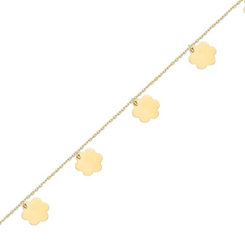Glorria 14k Solid Gold Clover Bracelet Glorria 14k Solid Gold Clover Bracelet