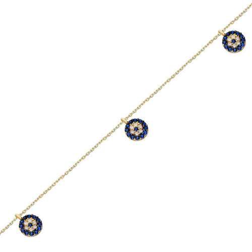 Glorria 14k Solid Gold Evil Eye Bracelet Glorria 14k Solid Gold Evil Eye Bracelet