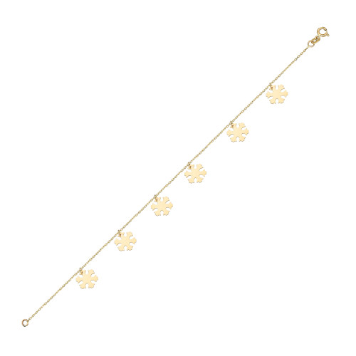 Glorria 14k Solid Gold Snowflake Bracelet Glorria 14k Solid Gold Snowflake Bracelet
