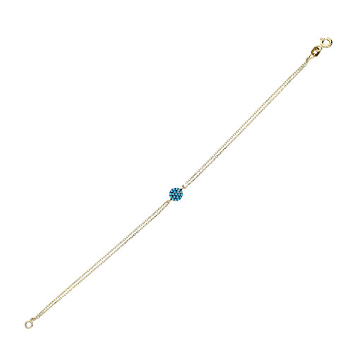 Glorria 14k Solid Gold Turquoise Pave Bracelet Glorria 14k Solid Gold Turquoise Pave Bracelet