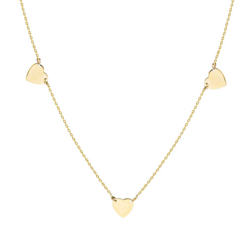 Glorria 14k Solid Gold Three Heart Necklace Glorria 14k Solid Gold Three Heart Necklace