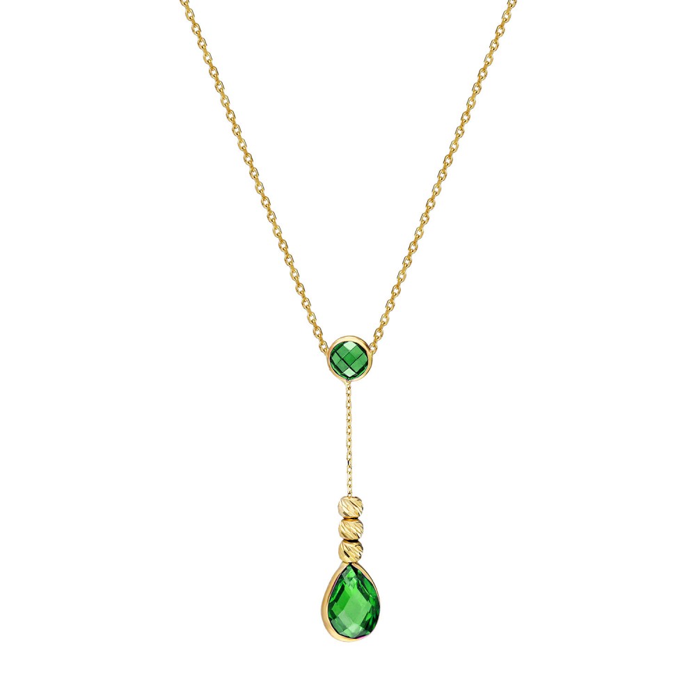 Glorria 14k Solid Gold Dorika Drop Necklace