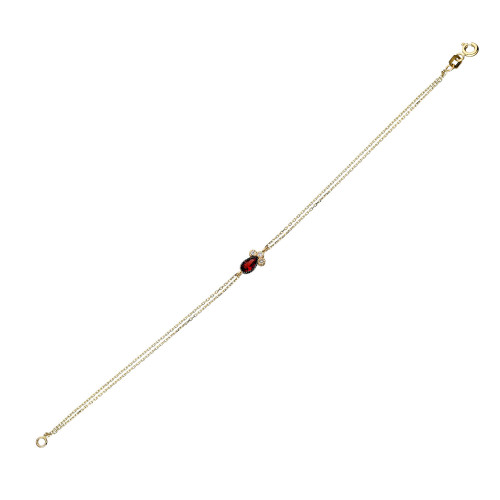 Glorria 14k Solid Gold Red Pave Drop Bracelet Glorria 14k Solid Gold Red Pave Drop Bracelet