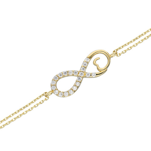 Glorria 14k Solid Gold Infinity Bracelet - GIFT SET Glorria 14k Solid Gold Infinity Bracelet - GIFT SET