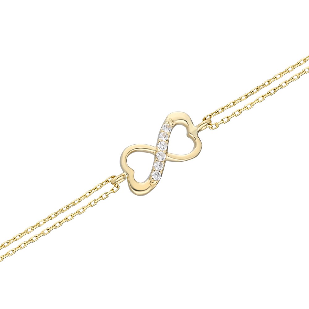 Glorria 14k Solid Gold Infinity Bracelet - GIFT SET