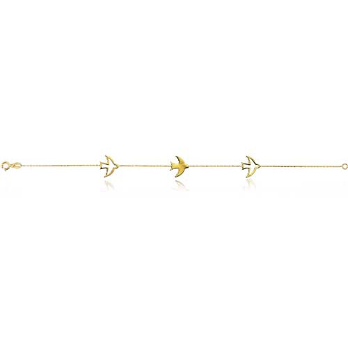 Glorria 14k Solid Gold Ankle Bird Bracelet Glorria 14k Solid Gold Ankle Bird Bracelet