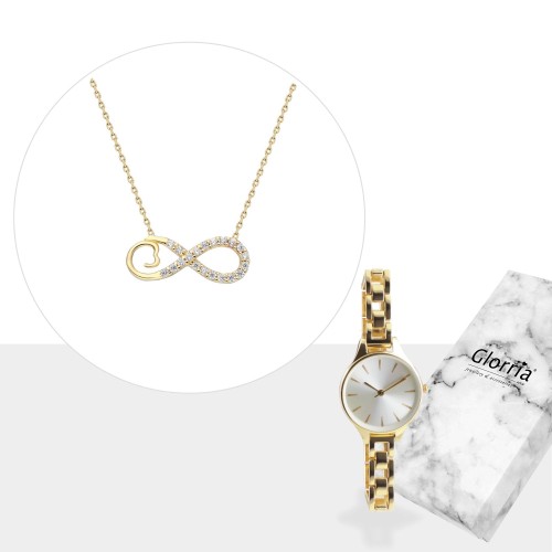 Glorria 14k Solid Gold Infinity Necklace - GIFT SET Glorria 14k Solid Gold Infinity Necklace - GIFT SET