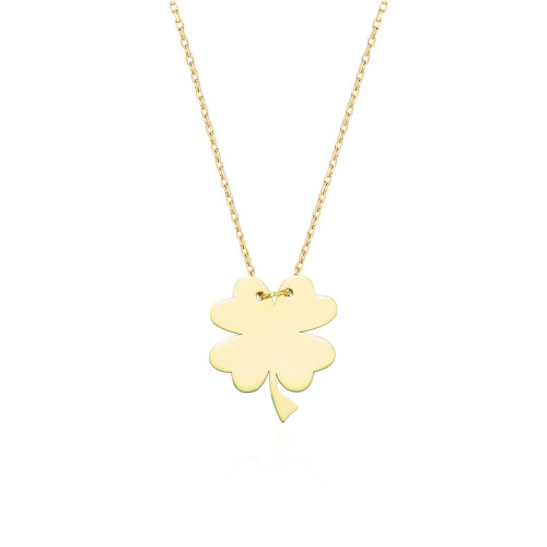 Glorria 14k Solid Gold Clover Necklace Glorria 14k Solid Gold Clover Necklace
