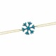 Glorria 14k Solid Gold Turquoise Pave Snowflake Bracelet