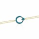 Glorria 14k Solid Gold Turquoise Pave Moon Stars Bracelet