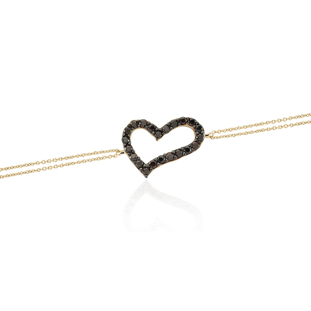 Glorria 14k Solid Gold Heart Bracelet