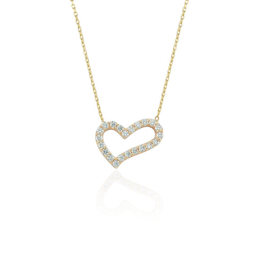 Glorria 14k Solid Gold Heart Necklace Glorria 14k Solid Gold Heart Necklace