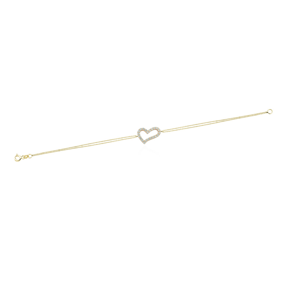 Glorria 14k Solid Gold Heart Bracelet