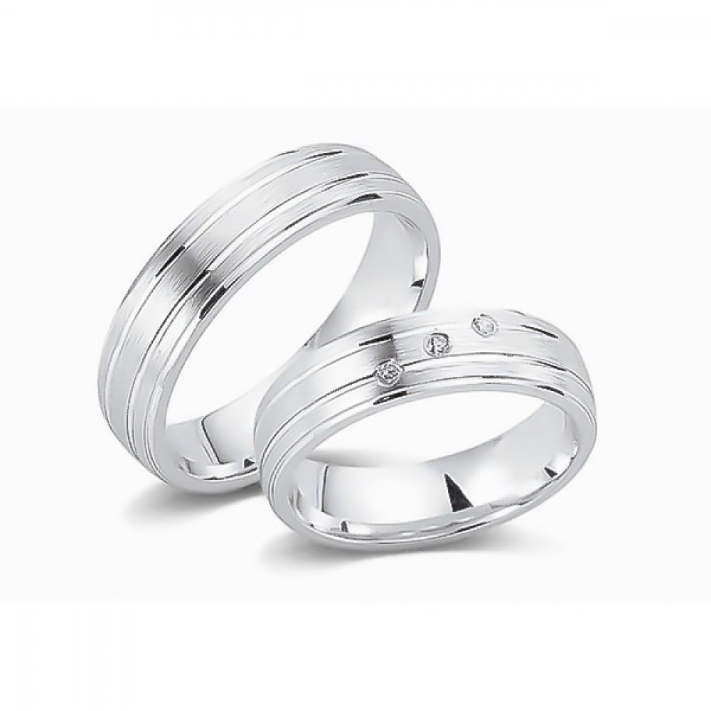 Glorria 925k Sterling Silver 5,5mm Double Wedding Ring