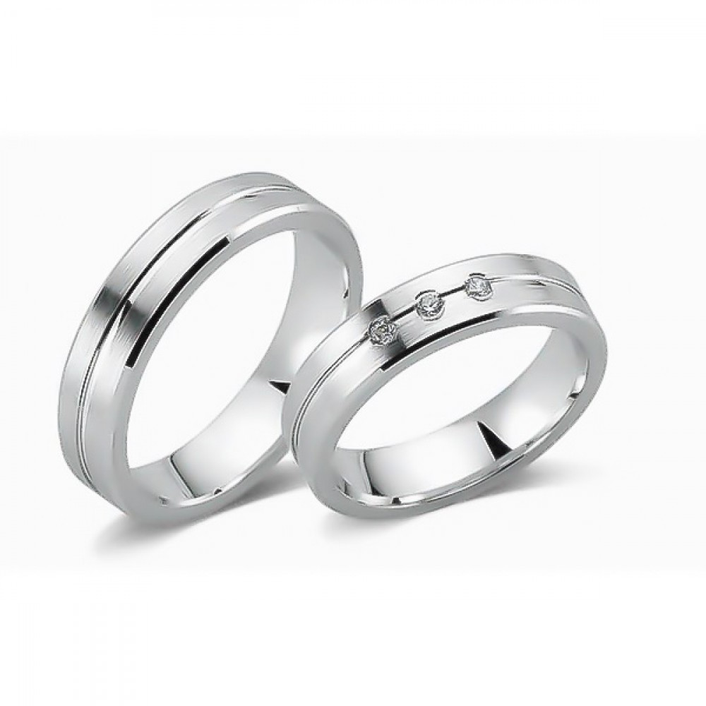 Glorria 925k Sterling Silver 5 mm Double Wedding Ring