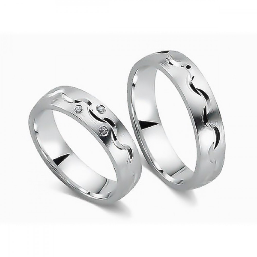 Glorria 925k Sterling Silver 5 mm Double Wedding Ring