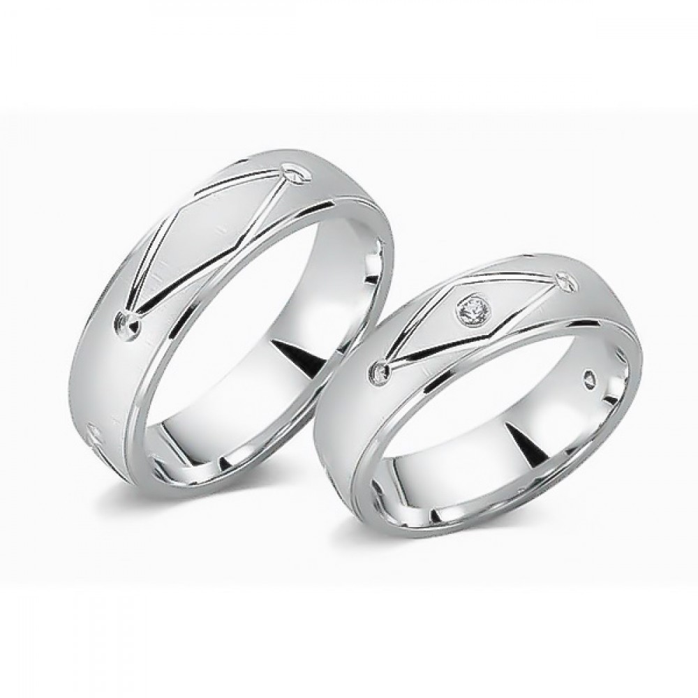 Glorria 925k Sterling Silver 6 mm Double Wedding Ring