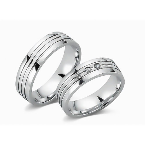 Glorria 925k Sterling Silver 6 mm Double Wedding Ring Glorria 925k Sterling Silver 6 mm Double Wedding Ring
