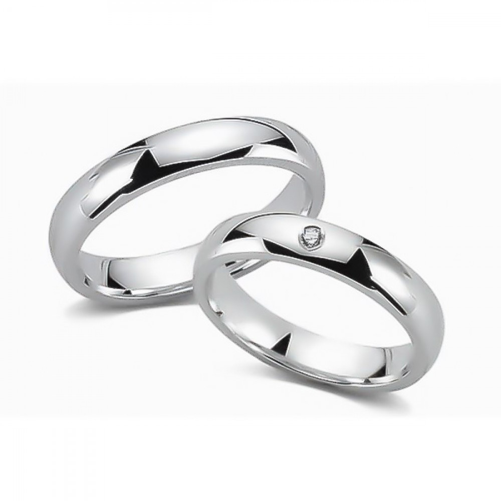 Glorria 925k Sterling Silver 4 mm Double Wedding Ring