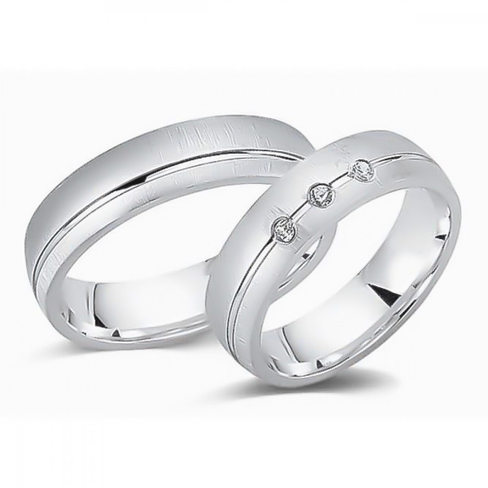 Glorria 925k Sterling Silver 5,5 mm Double Wedding Ring