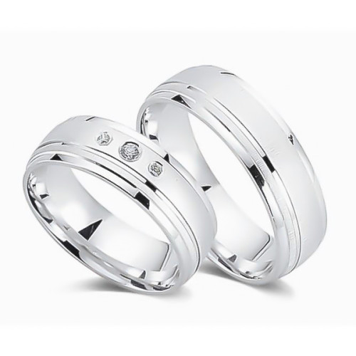 Glorria 925k Sterling Silver 6,5 mm Double Wedding Ring Glorria 925k Sterling Silver 6,5 mm Double Wedding Ring